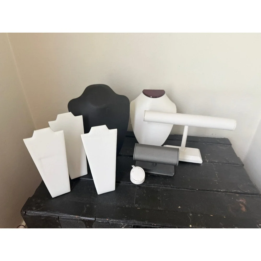 Jewelry Display Stand Lot Necklace Bust Bracelet T-Bar Watch Holder White Black